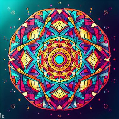 mandala with a geometric pattern and bright colors
