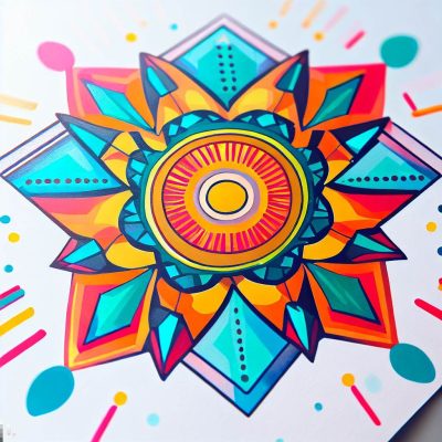  mandala with a geometric pattern and bright colors