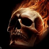 A skull with realistic fire.