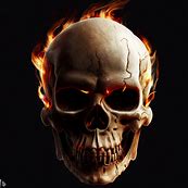 A skull with realistic fire. Imagen