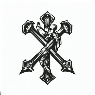 Cruz de San Andrés: Una cruz en forma de "X", los brazos se cruzan en el centro, evocando la tradición del martirio de San Andrés.