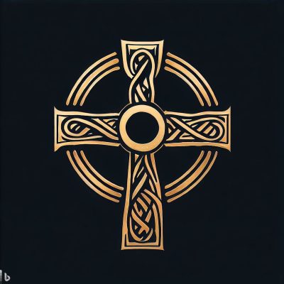 Una cruz con un círculo en la intersección de los brazos, asociada con la cultura celta y a menudo utilizada en