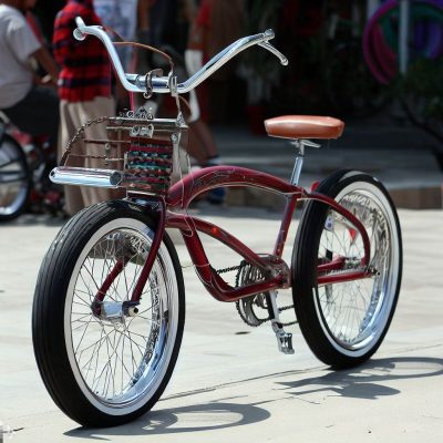 A low rider bicycle with cholas